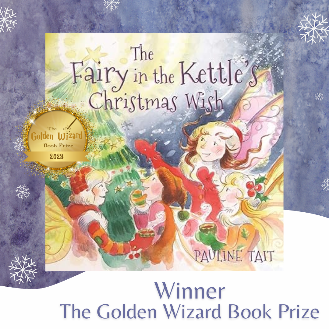 Cover image with festive background and showing winning award seal